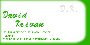 david krivan business card